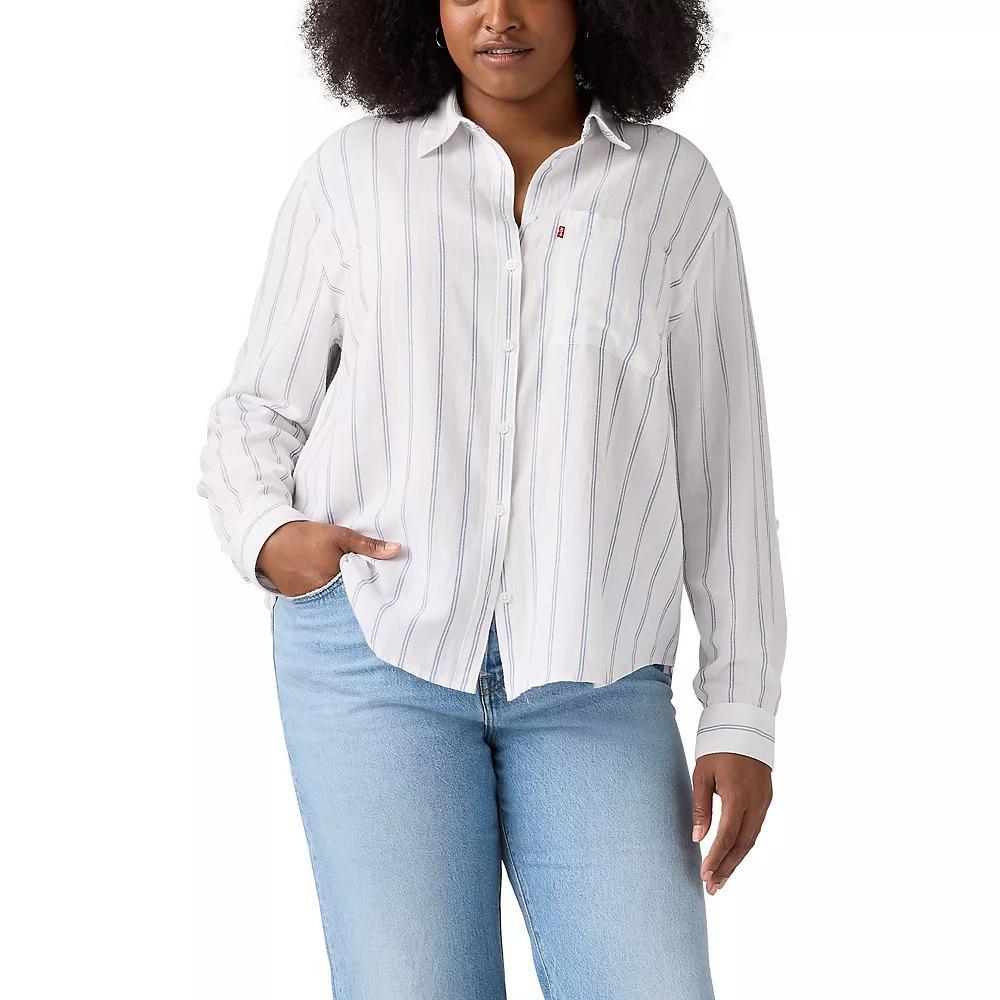 Plus Size Levi's® Darlene Utility Shirt, Women's, Size: 1XL, Shahi Stripe Product Image