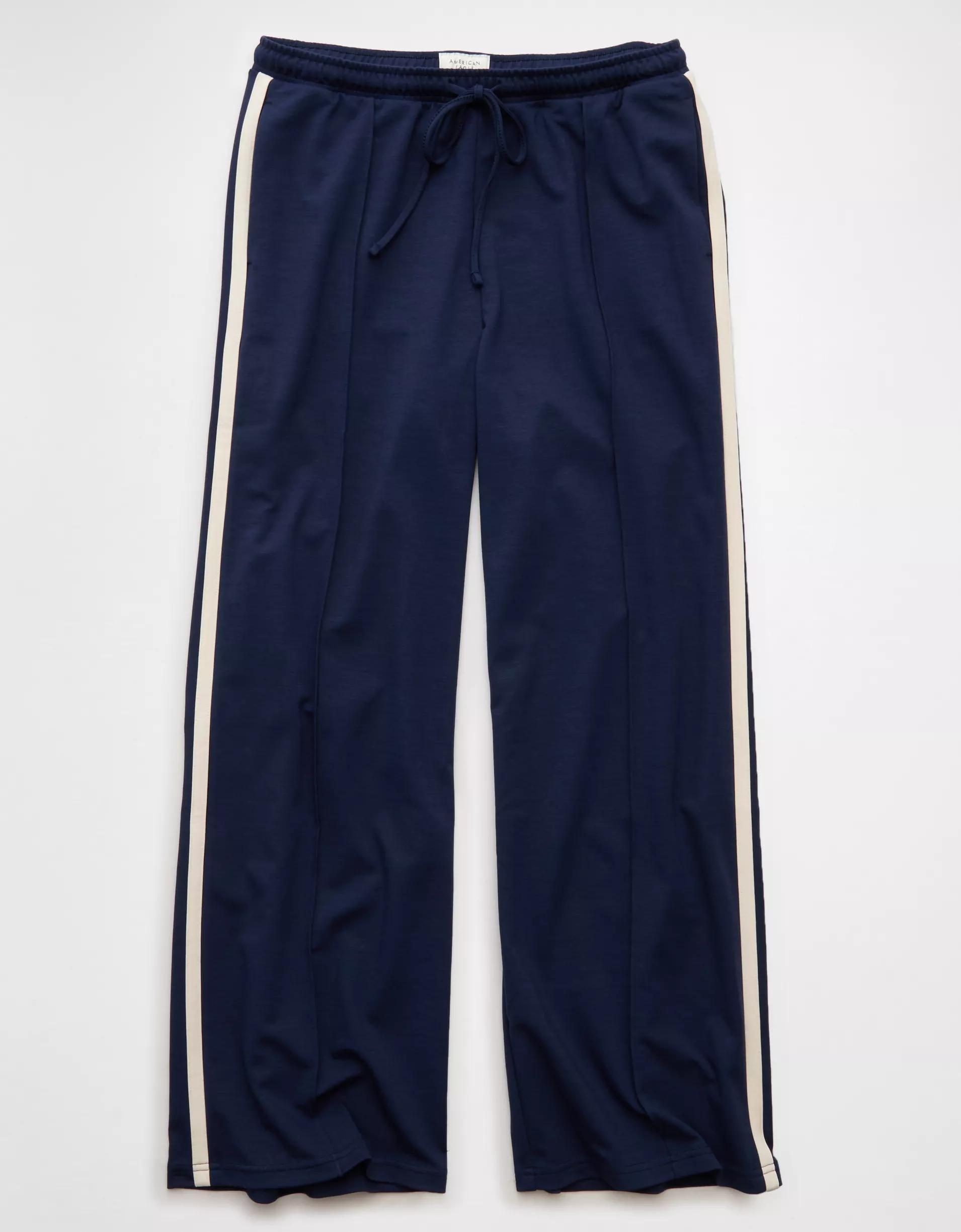 AE Stretch High-Waisted Wide-Leg Track Pant Product Image