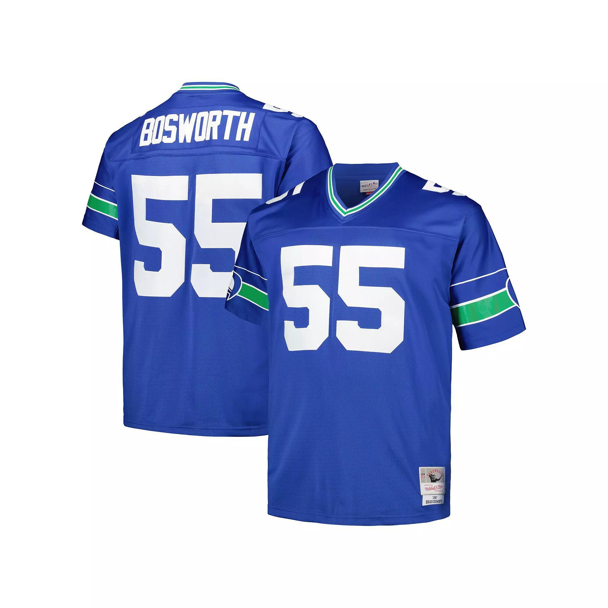 Men's Mitchell & Ness Brian Bosworth Royal Seattle Seahawks Big & Tall 1987 Legacy Retired Player Jersey,  Product Image