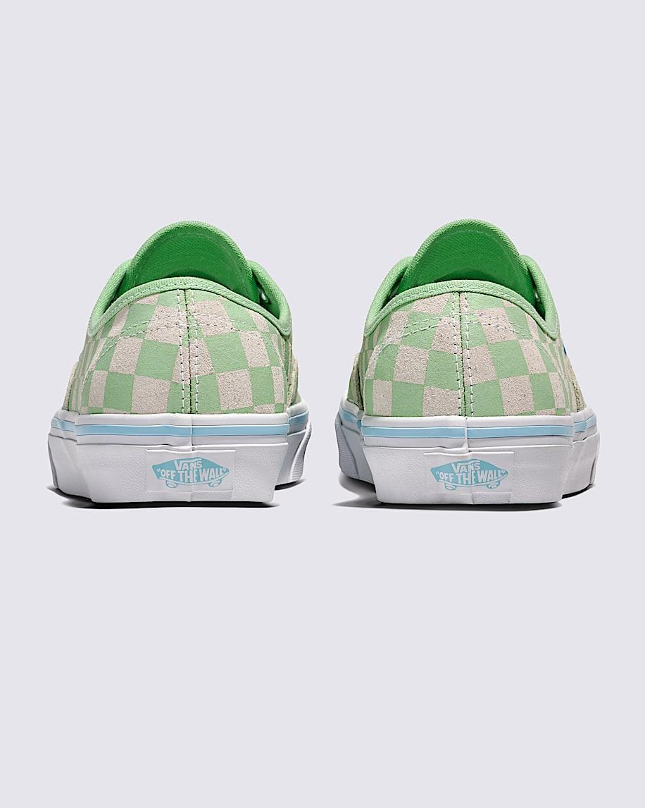 Authentic Suede Checkerboard Shoe in Pistachio Green / White| Vans US Product Image