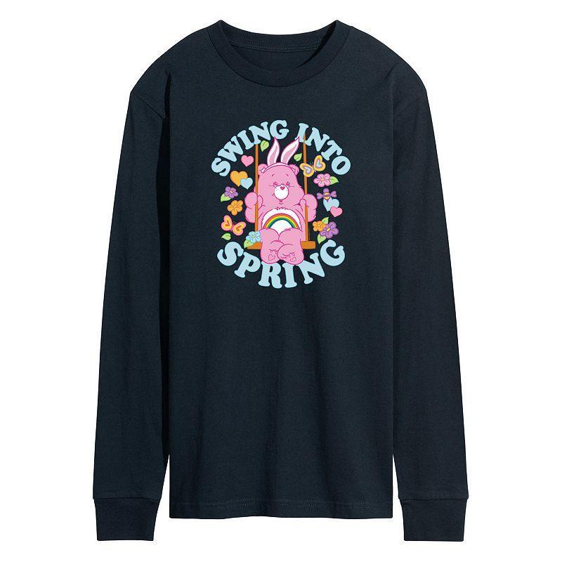 Men's Care Bears Swing Into Spring Long Sleeve Graphic Tee, Size: Medium, Blue Product Image