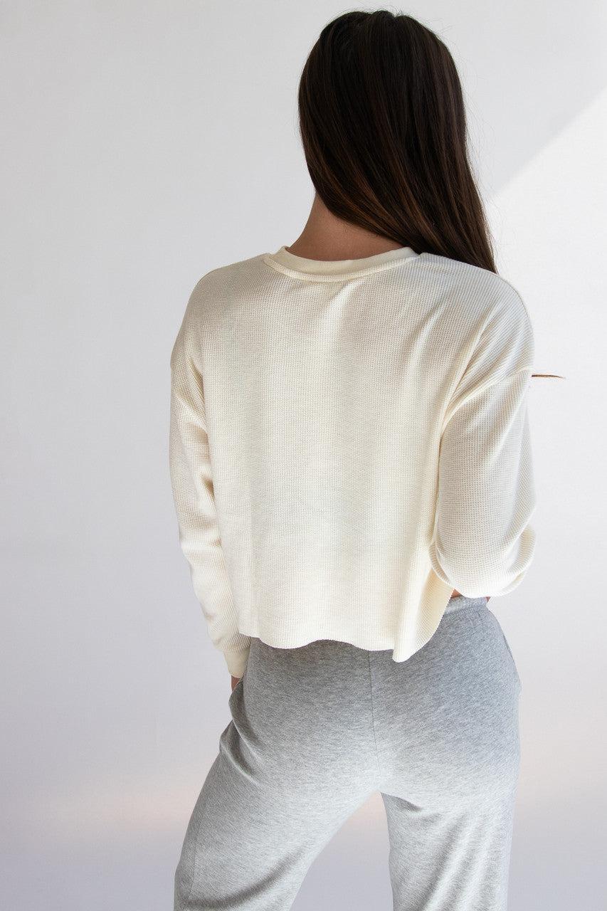 Waffle Knit New York Crop Top Product Image