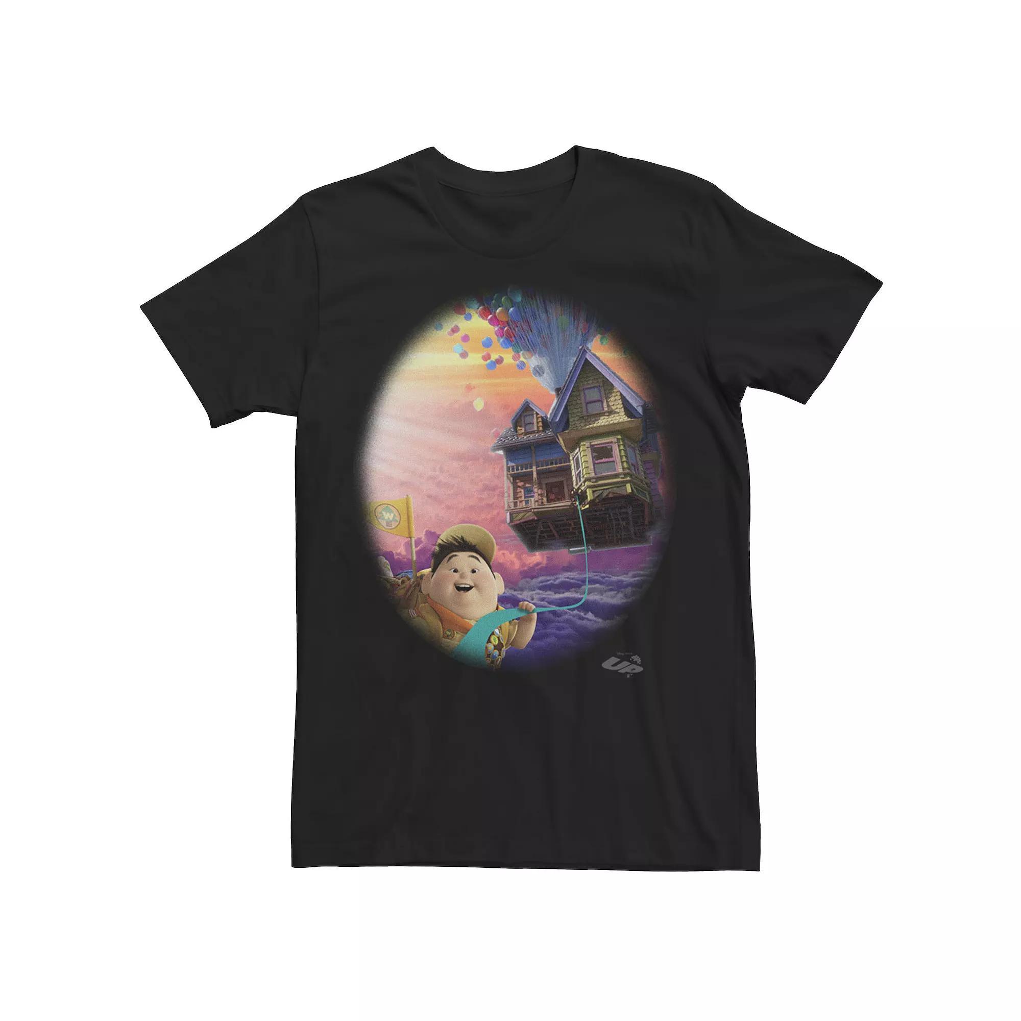 Disney / Pixar's Up Russell Men's House Cloud Portrait Tee, Size: Small, Black Product Image