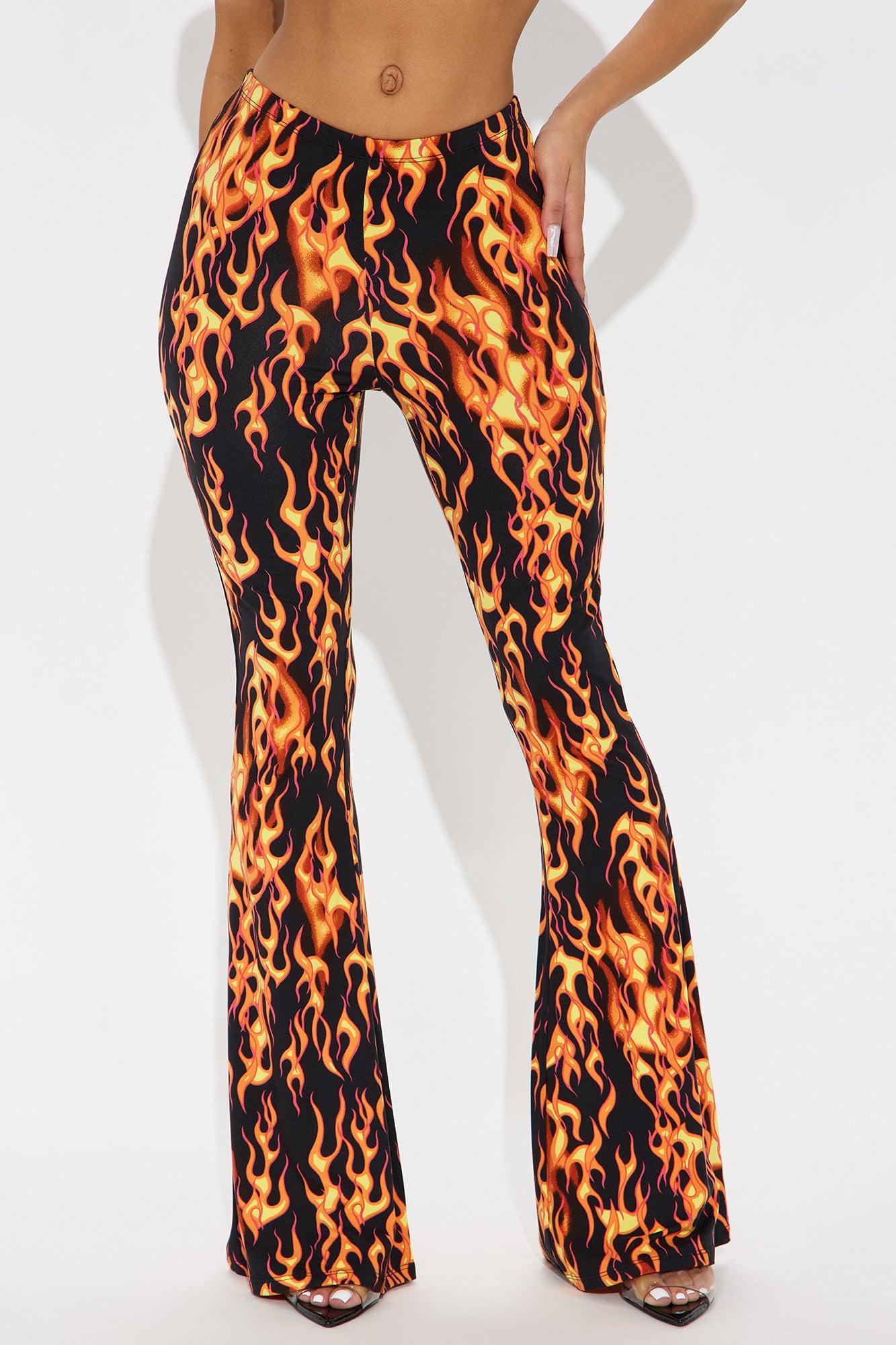 Fire Flames Flare Pant - Black/combo Product Image