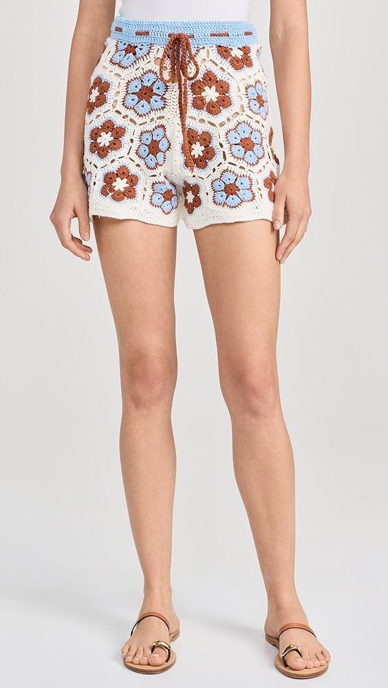 MINKPINK Dawn Flower Crochet Shorts | Shopbop Product Image