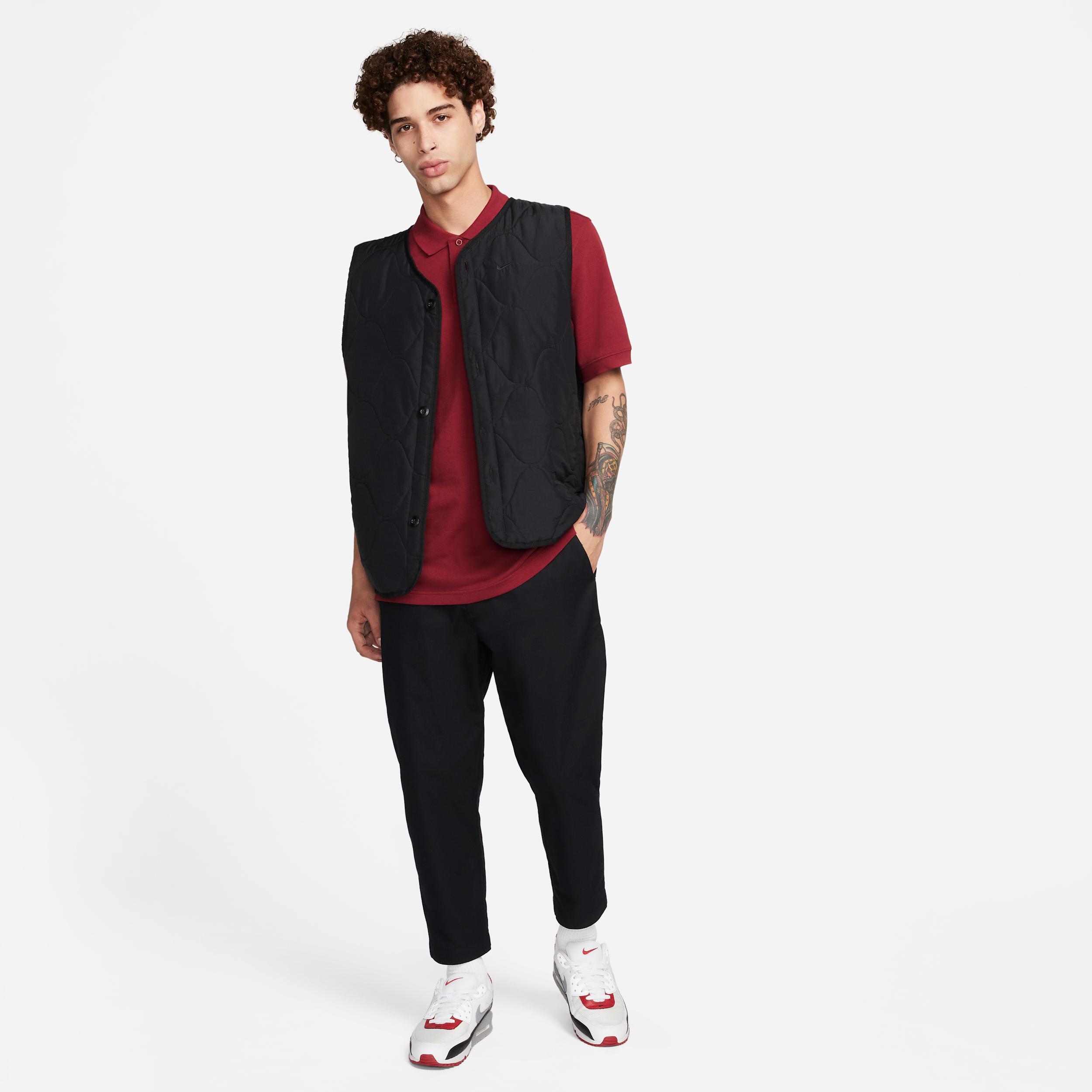 Nike Mens Nike Club SS Polo Pique - Mens Black/White Product Image