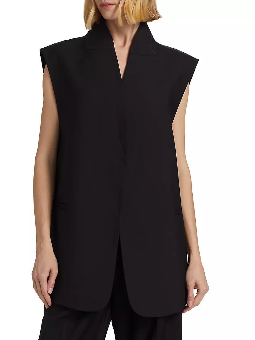 Womens Sleeveless Wool-Blend Jacket Product Image