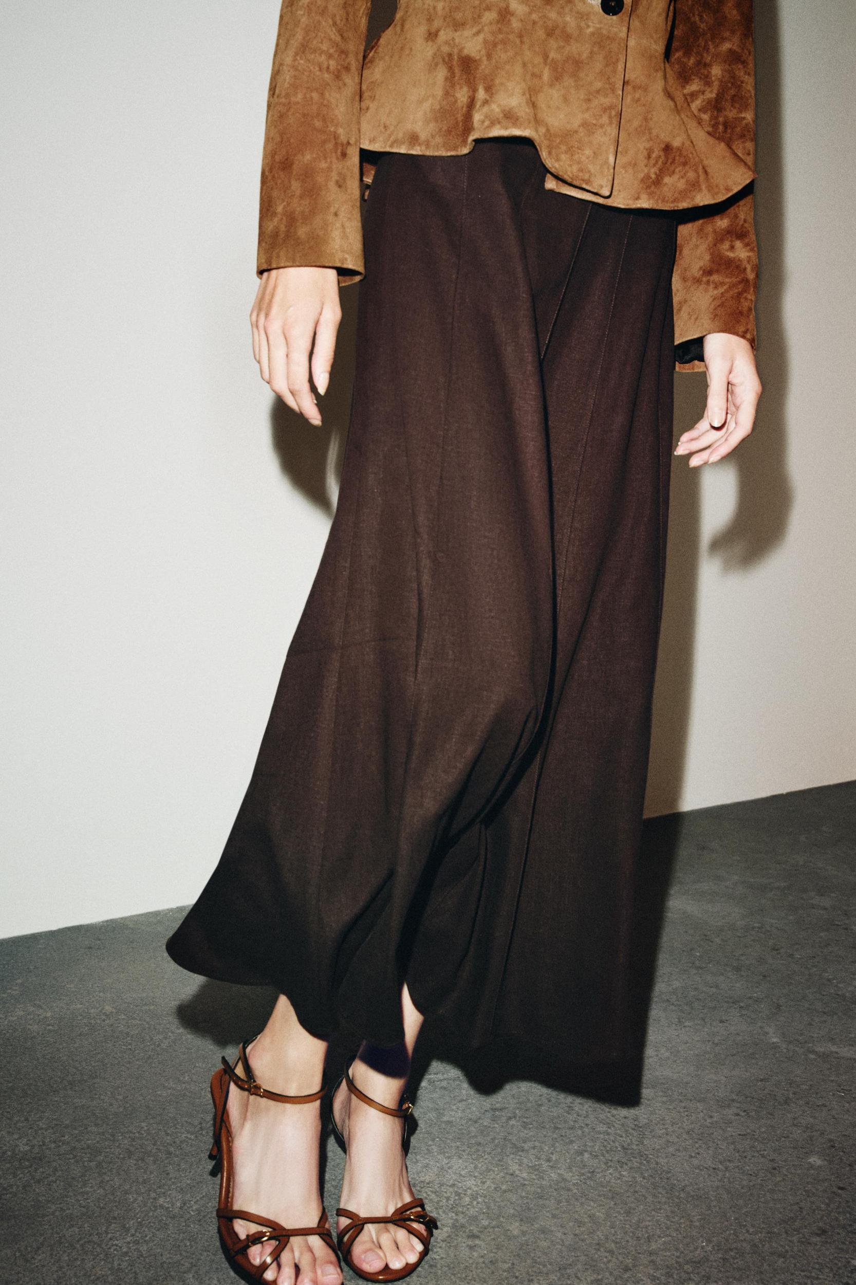 LINEN MIDI SKIRT Product Image