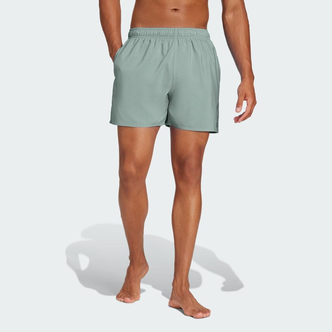 adidas Solid CLX Short-Length Swim Shorts Pure Ruby M Mens Product Image