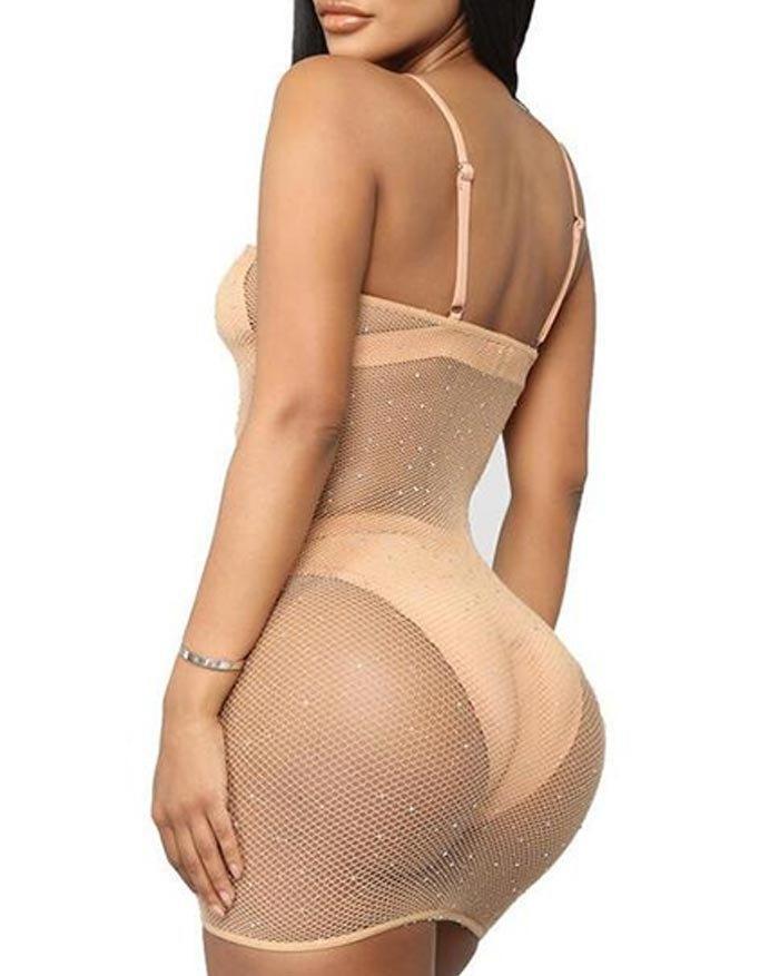 Mesh Rhinestone Bandeau Cover Up Product Image