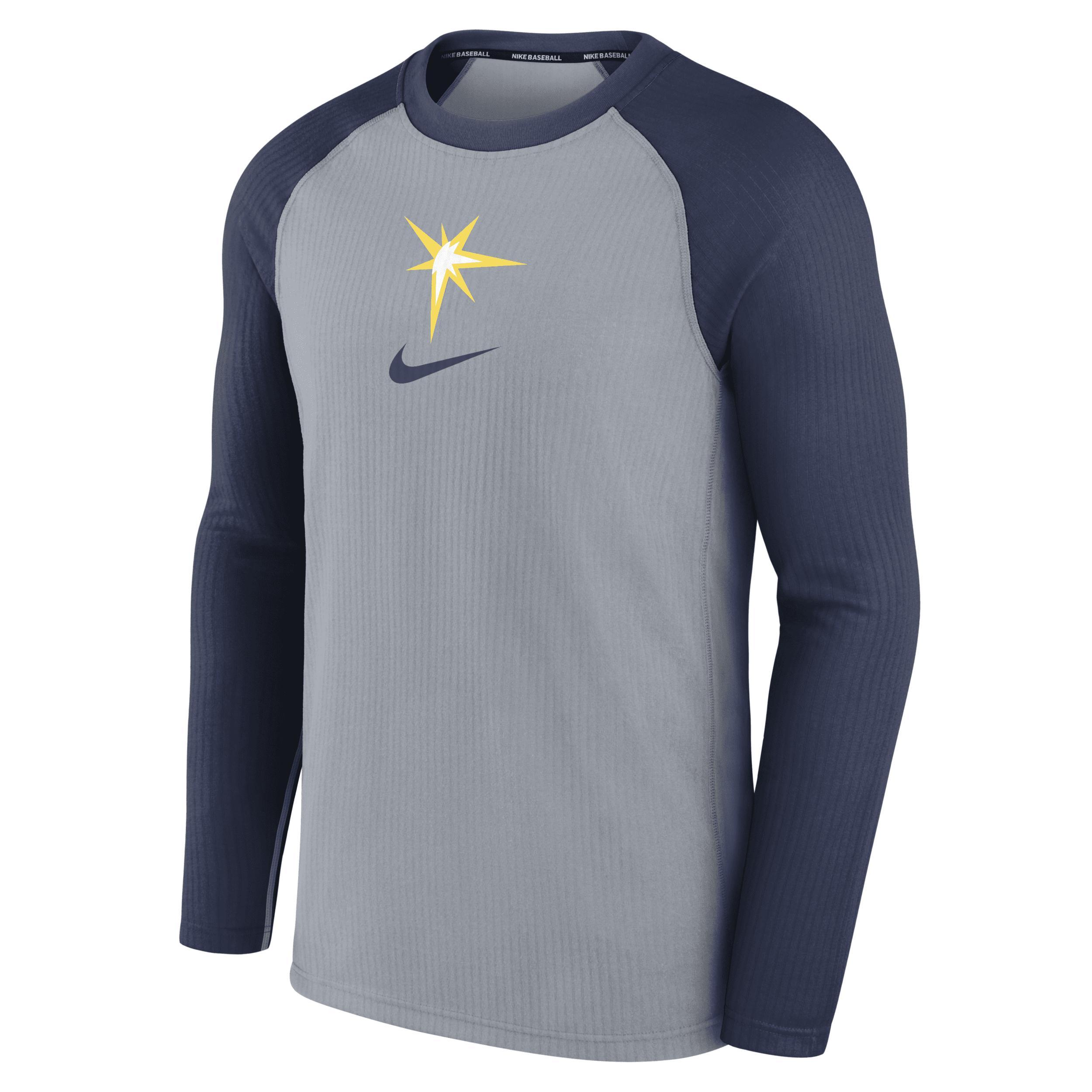 NIKE Men's  Gray Milwaukee Brewers Authentic Collection Game Raglan Performance Long Sleeve T-shirt Product Image