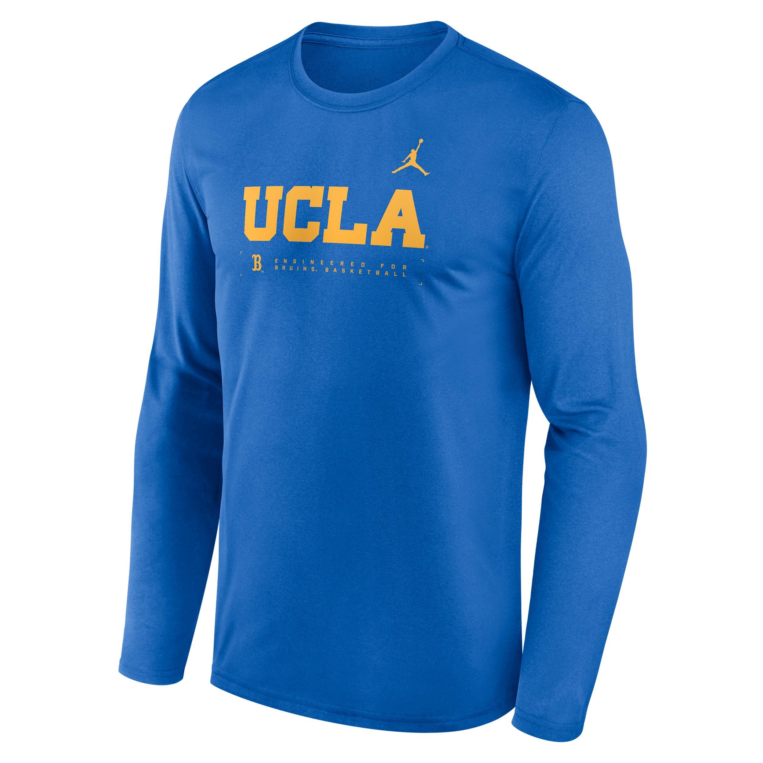 Nike Mens UCLA Courtside Basketball Shootaround Legend Jordan Brand Dri-FIT College Long-Sleeve T-Shirt | 0JTJ44UUCL-NK9 Product Image