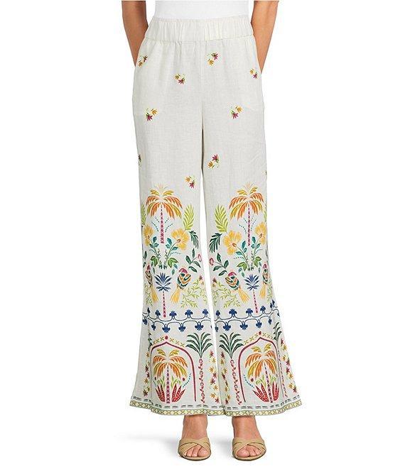 JOHNNY WAS Mixed Floral Printed Linen V-Neck Sleeveless Coordinaiting Tank Product Image