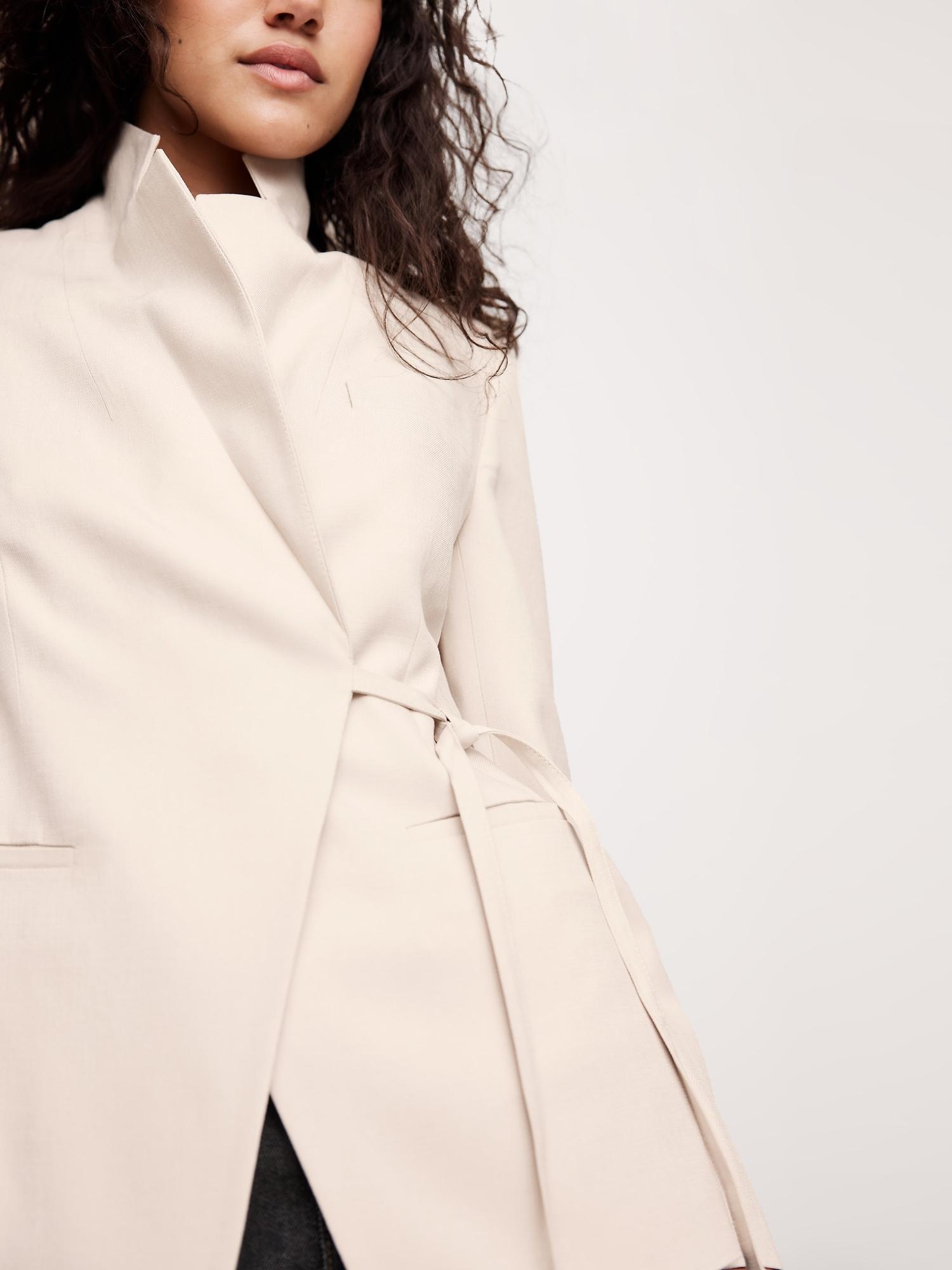 Drapey Twill Wrap Blazer Product Image