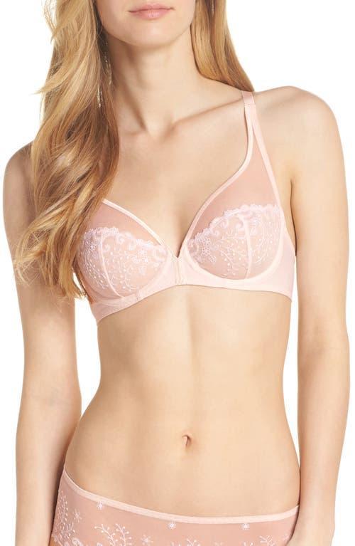 Delice Two-Part Full-Cup Sheer Plunge Bra Product Image