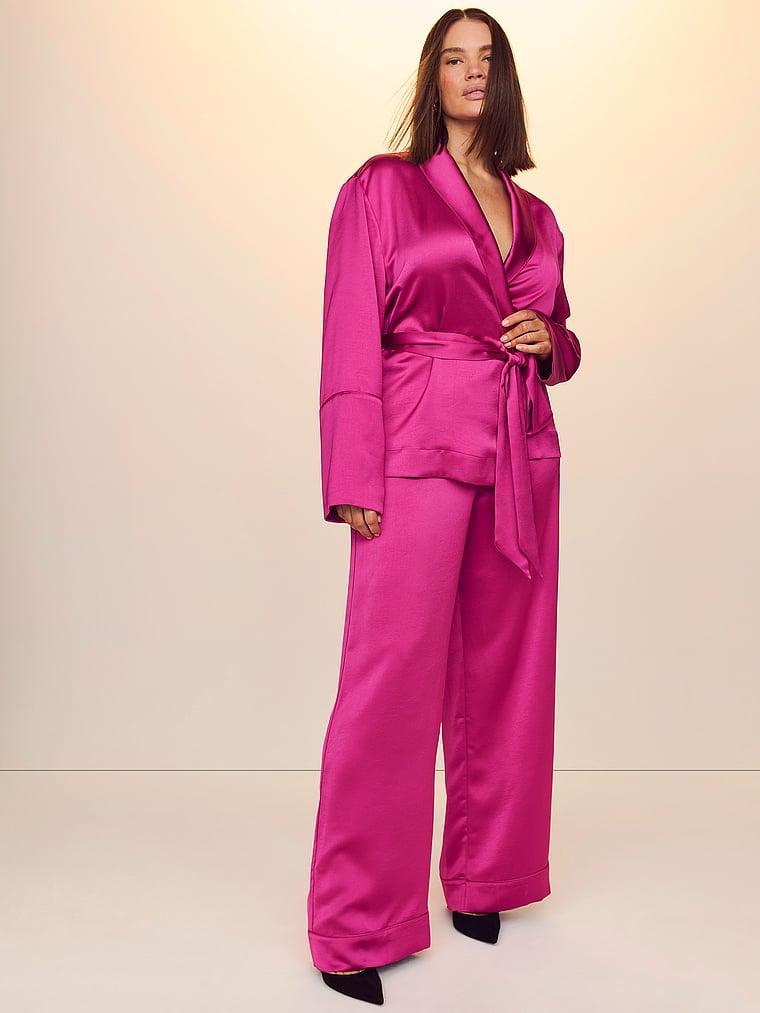 Luxe Satin Wrap Top & Pant Set Product Image