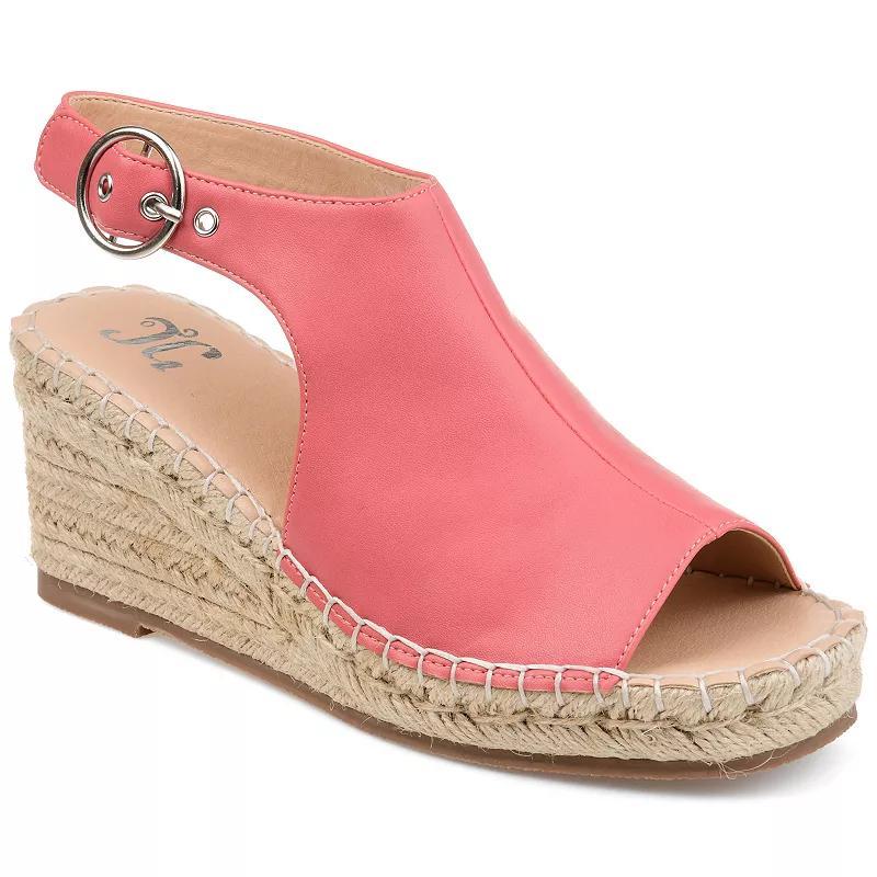 Journee Crew Women's Espadrille Wedges, Size: 7 Wide, Pink Product Image