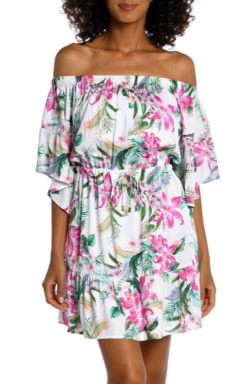 La Blanca Mystic Palms Off-the-Shoulder Dress Women's Swimwear Product Image