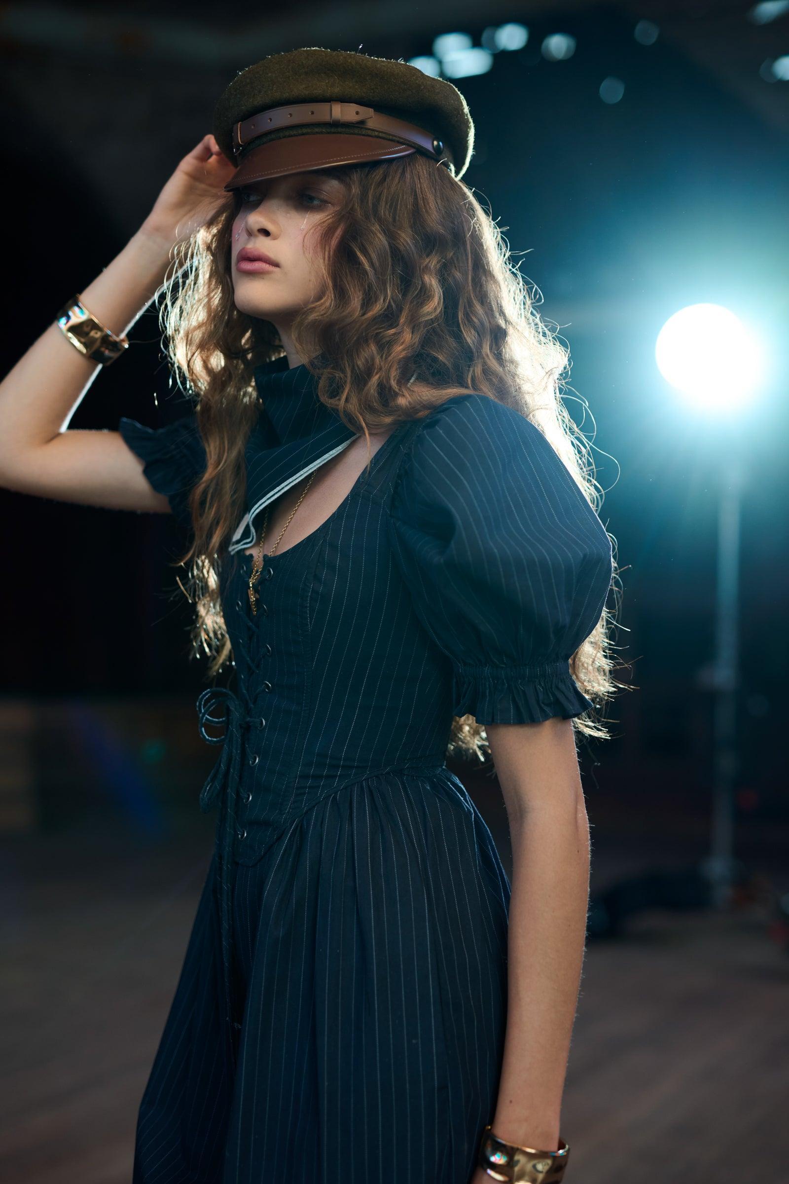 The Pinstripe Duchess Corset Product Image