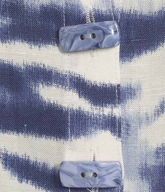 Ali Miles Zebra Print Wire Collar 3/4 Sleeve Button Front Tunic Product Image