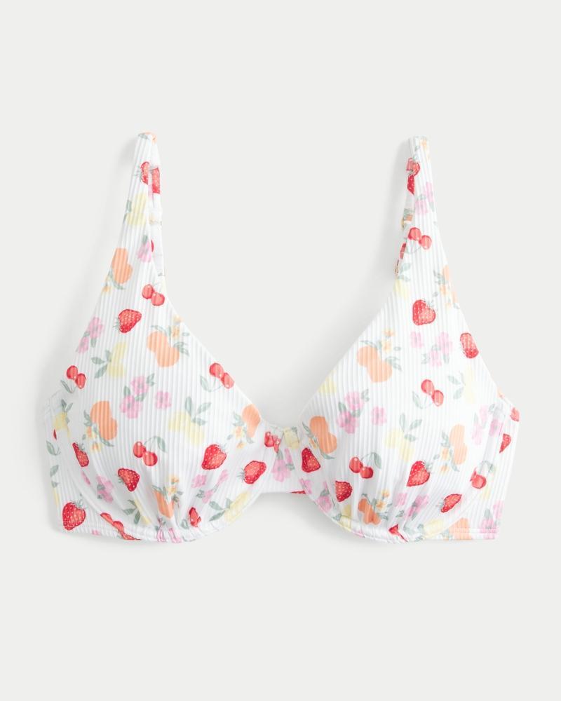 Curvy High Apex Ribbed Underwire Bikini Top Product Image