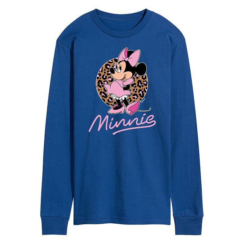 Disney's Minnie Mouse Men's Leopard Long Sleeve Graphic Tee,  Product Image
