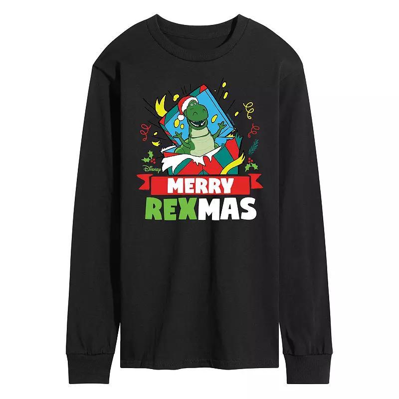 Disney / Pixar's Toy Story 4 Men's Merry Rexmas Long Sleeve Graphic Tee, Size: Large, Blue Product Image