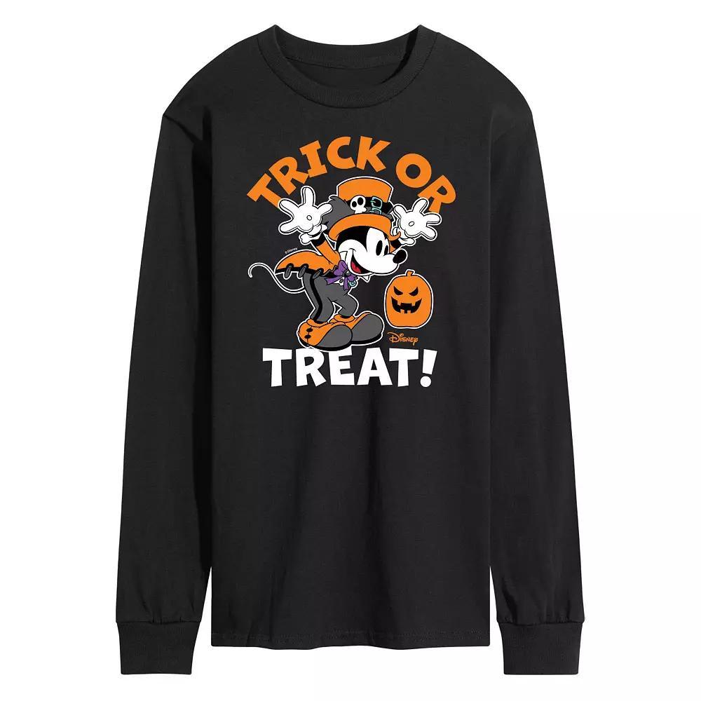 Disney's Mickey Mouse Men's Trick Or Treat Long Sleeve Graphic Tee,  Product Image
