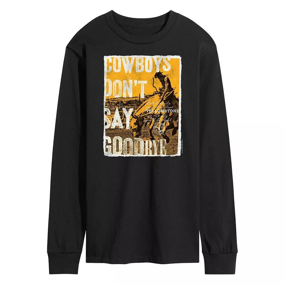 Men's Yellowstone Cowboys Don't Say Goodbye Long Sleeve Graphic Tee,  Product Image