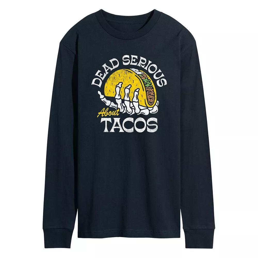 Men's Dead Serious About Tacos Long Sleeve Graphic Tee,  Product Image