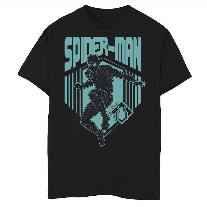 Boys 8-20 Marvel Spider-Man Far From Home Stealth Suit Silhouette Logo Graphic Tee, Boy's, Size: Large, Black Product Image