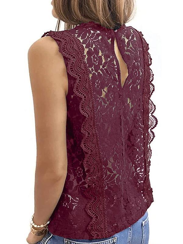 Original Lace Solid Color Loose Vest Top Product Image