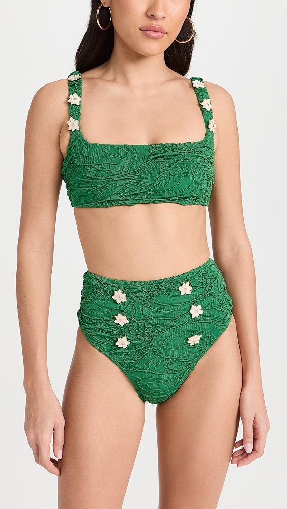 PatBO Jacquard High Waist Bikini Bottoms | Shopbop Product Image