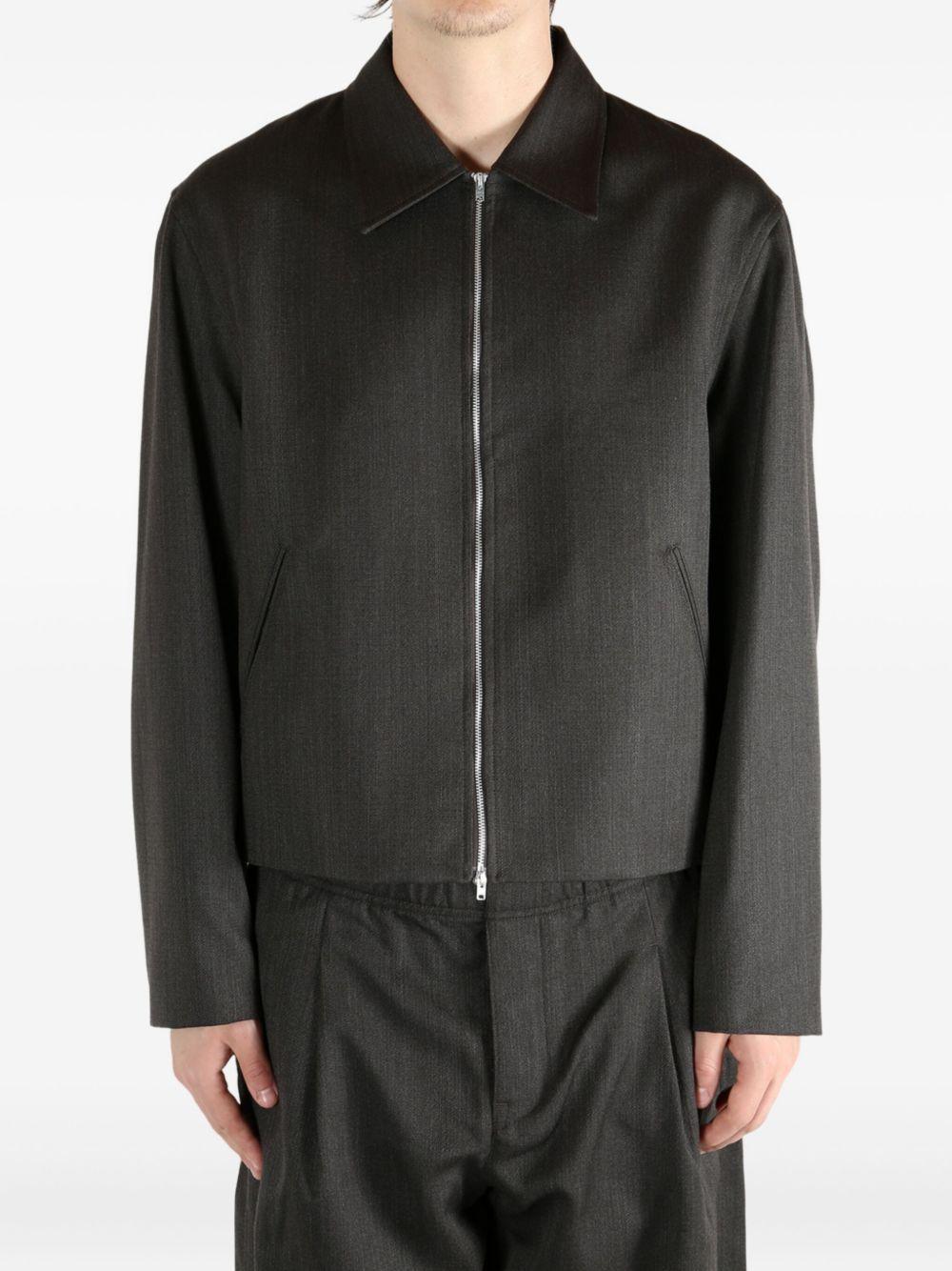 zip-front textured jacket Product Image