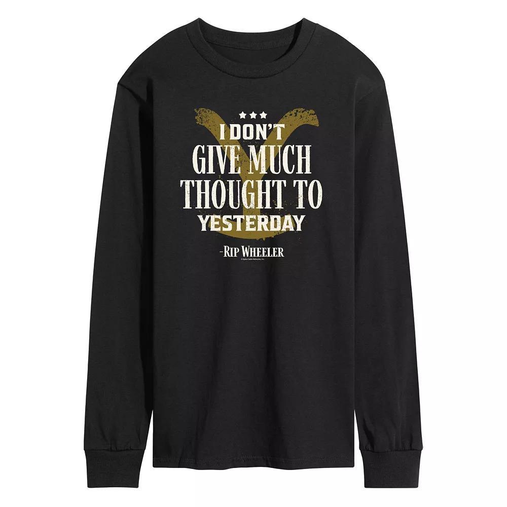 Men's Yellowstone Don't Give Much Thought Long Sleeve Graphic Tee, Size: Large, Black Product Image