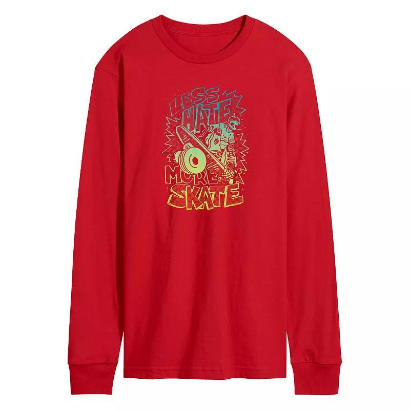 Men's Retro Less Hate More Skate Long Sleeve Graphic Tee,  Product Image