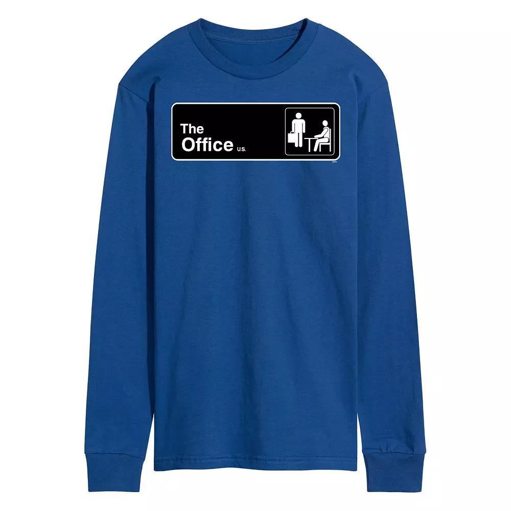 Men's The Office Door Sign Long Sleeve Tee,  Product Image