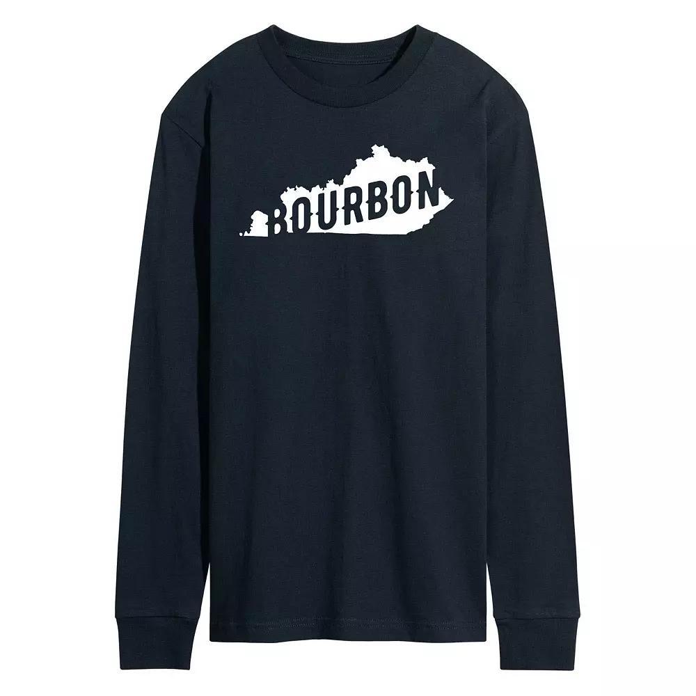 Men's Kentucky Bourbon Long Sleeve Graphic Tee, Size: XXL, Blue Product Image