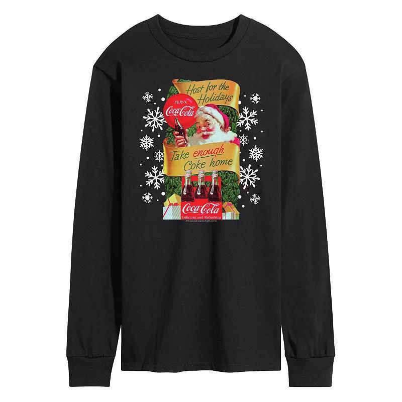 Men's CocaCola Host The Holidays Long Sleeve Graphic Tee, Size: Large, Black Product Image