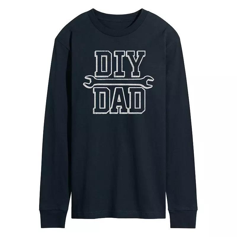 Mens DIY Dad Long Sleeve Graphic Tee Blue Product Image