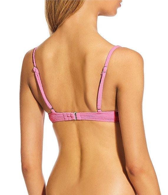 GB Solid Scrunchie Textured Extra High Leg Scoop Front Swim Bottom Product Image