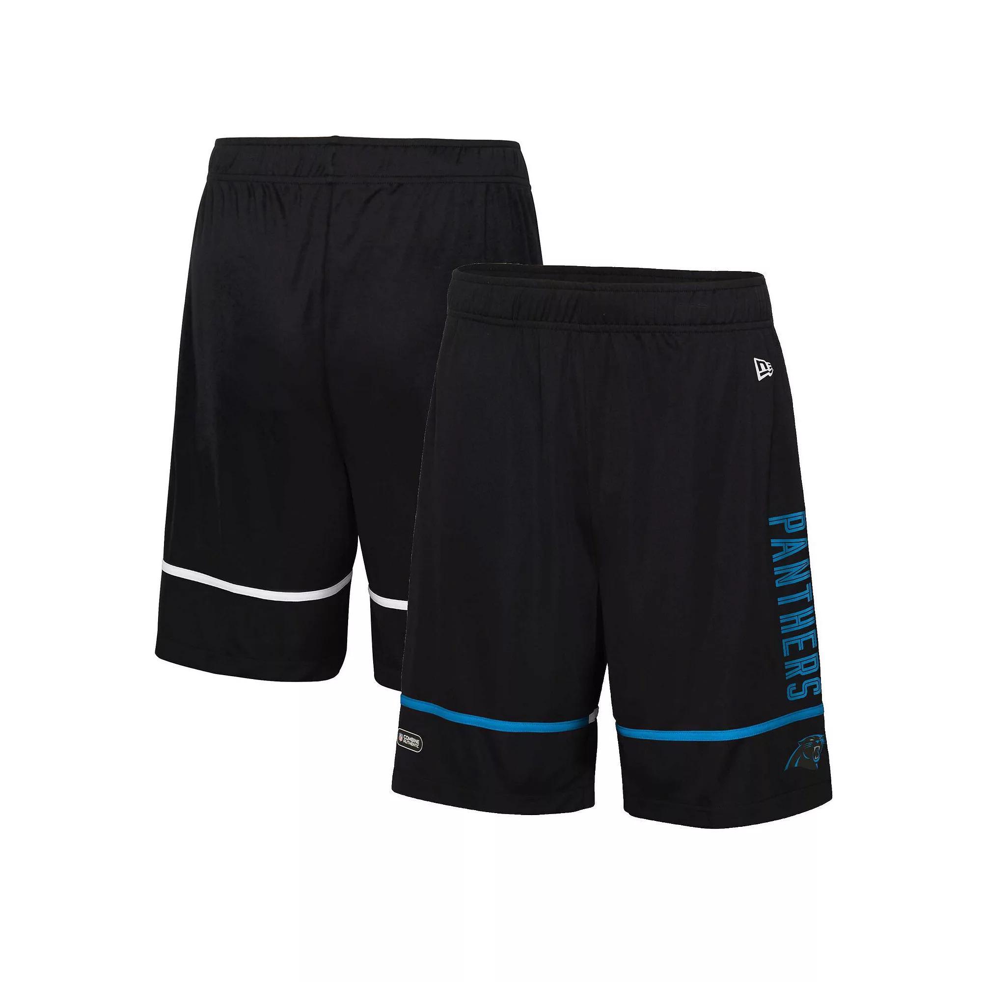 Men's New Era Black Carolina Panthers Combine Authentic Rusher Training Shorts, Size: XL Product Image
