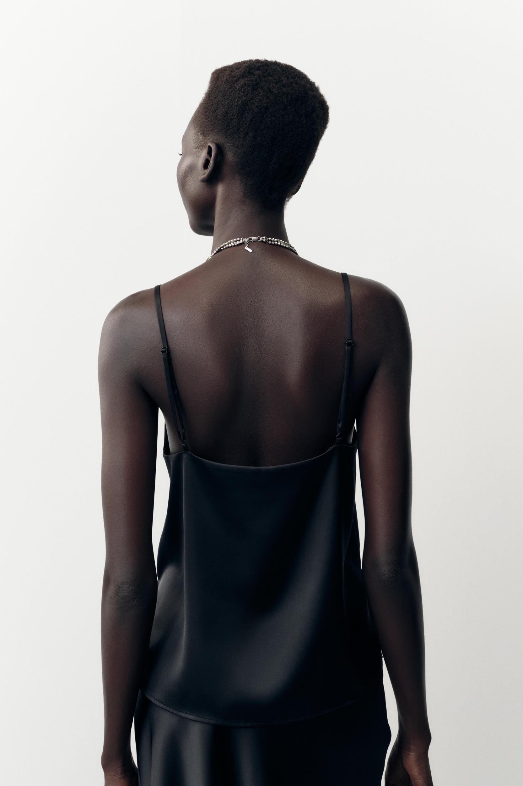 SATIN EFFECT LACE TOP Product Image