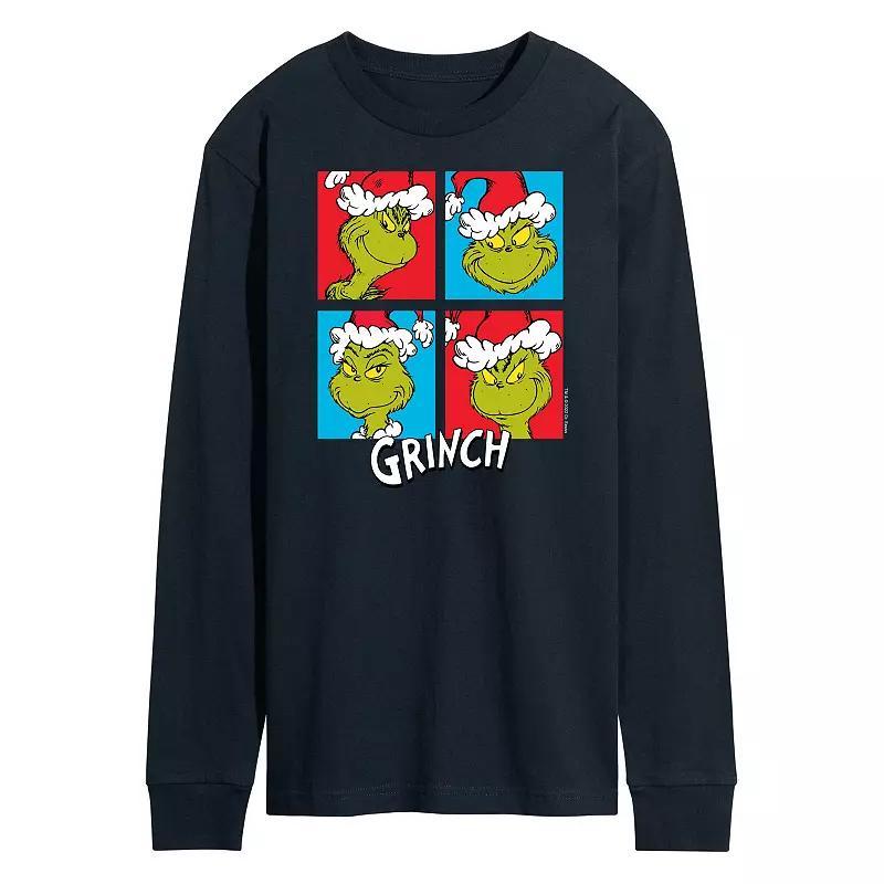 Men's Dr. Seuss Grinch Grid Long Sleeve Tee,  Product Image