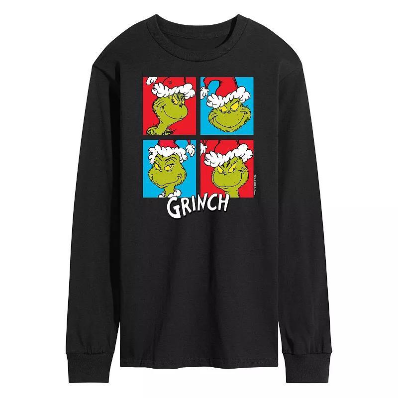 Men's Dr. Seuss Grinch Grid Long Sleeve Tee,  Product Image