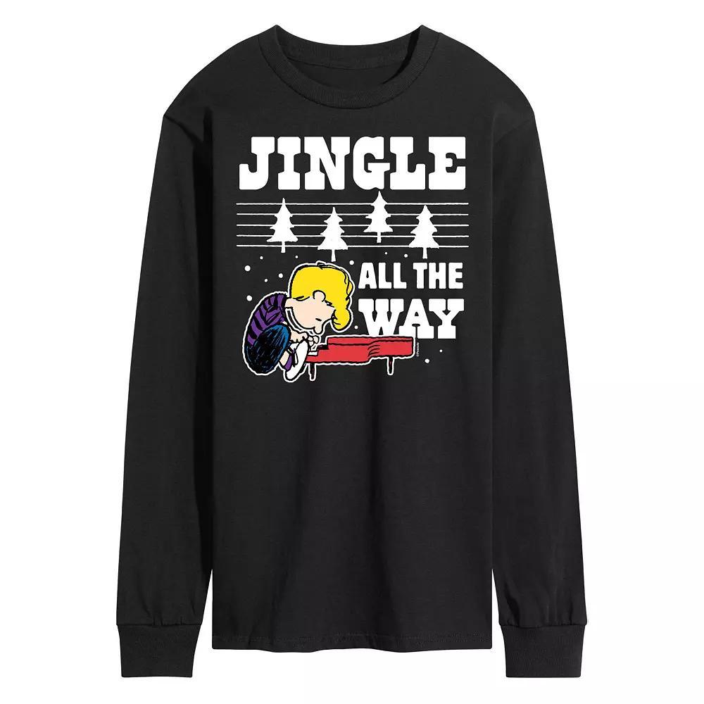 Men's Peanuts Jingle All The Way Piano Long Sleeve Tee,  Product Image
