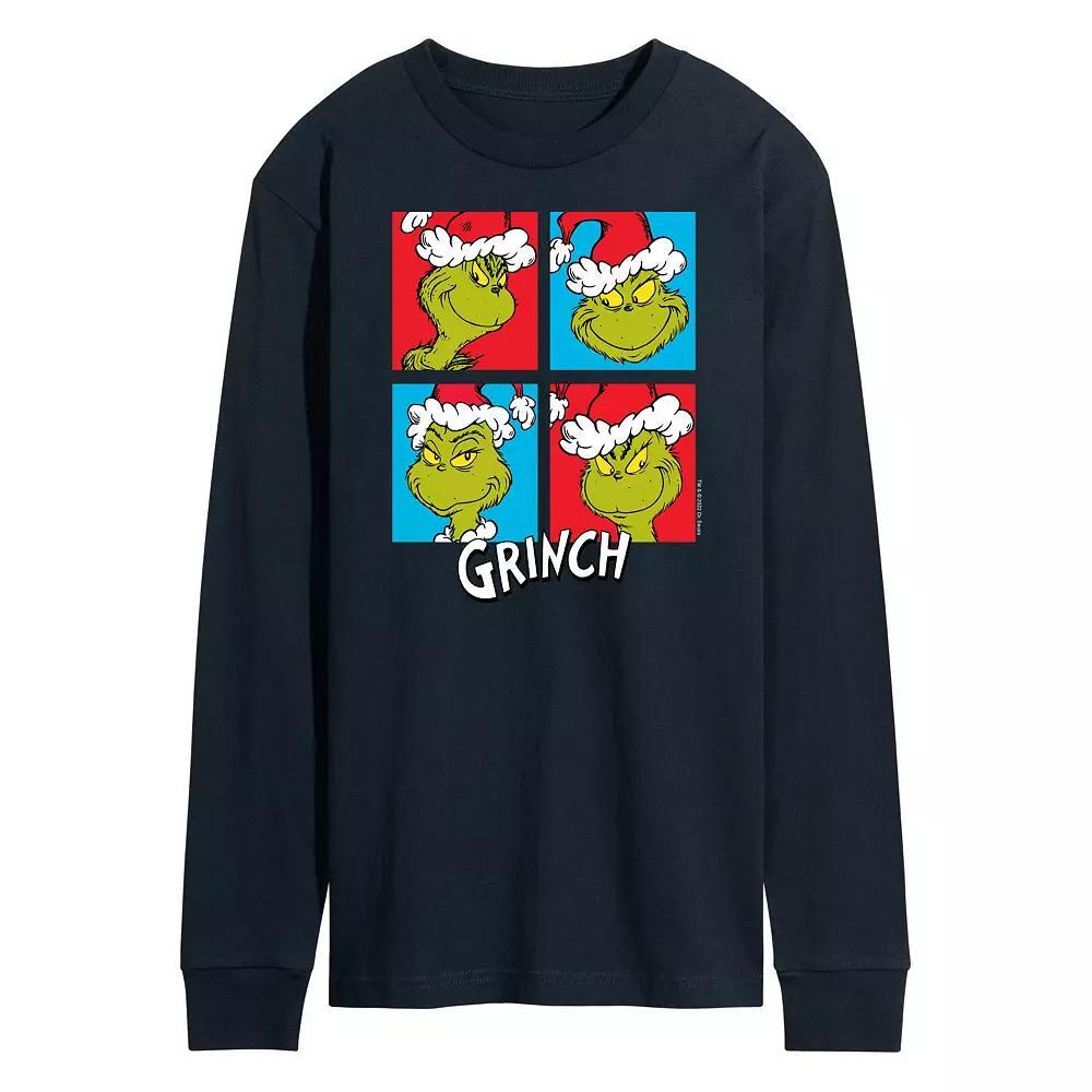 Men's Dr. Seuss Grinch Grid Long Sleeve Tee,  Product Image