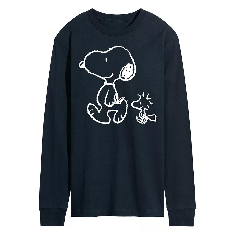 Men's Peanuts Snoopy Woodstock Walk Long Sleeve Tee,  Product Image