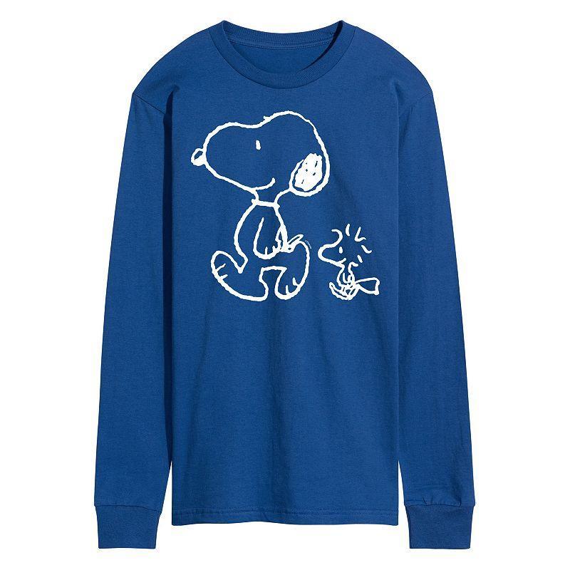 Men's Peanuts Snoopy Woodstock Walk Long Sleeve Tee,  Product Image