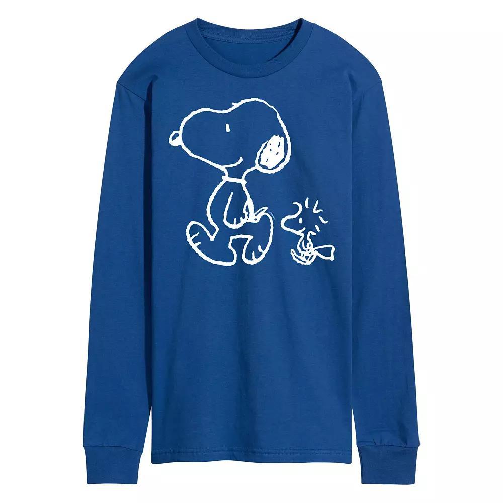 Men's Peanuts Snoopy Woodstock Walk Long Sleeve Tee,  Product Image
